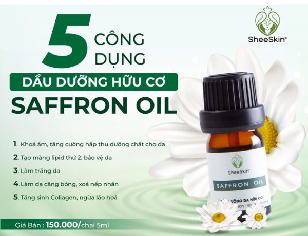 dầu dưỡng da Saffron Oil, sheeskin, dầu dưỡng da hữu cơ