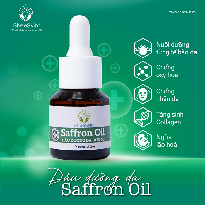 Dầu dưỡng da Hữu cơ Saffron Oil, SheeSkin